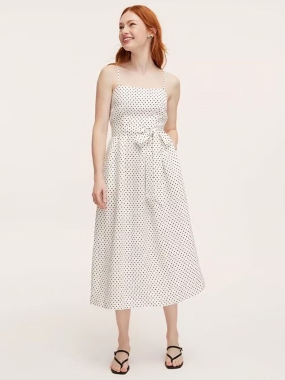 kate spade White Midi Dress with Black Polka Dots ***read description